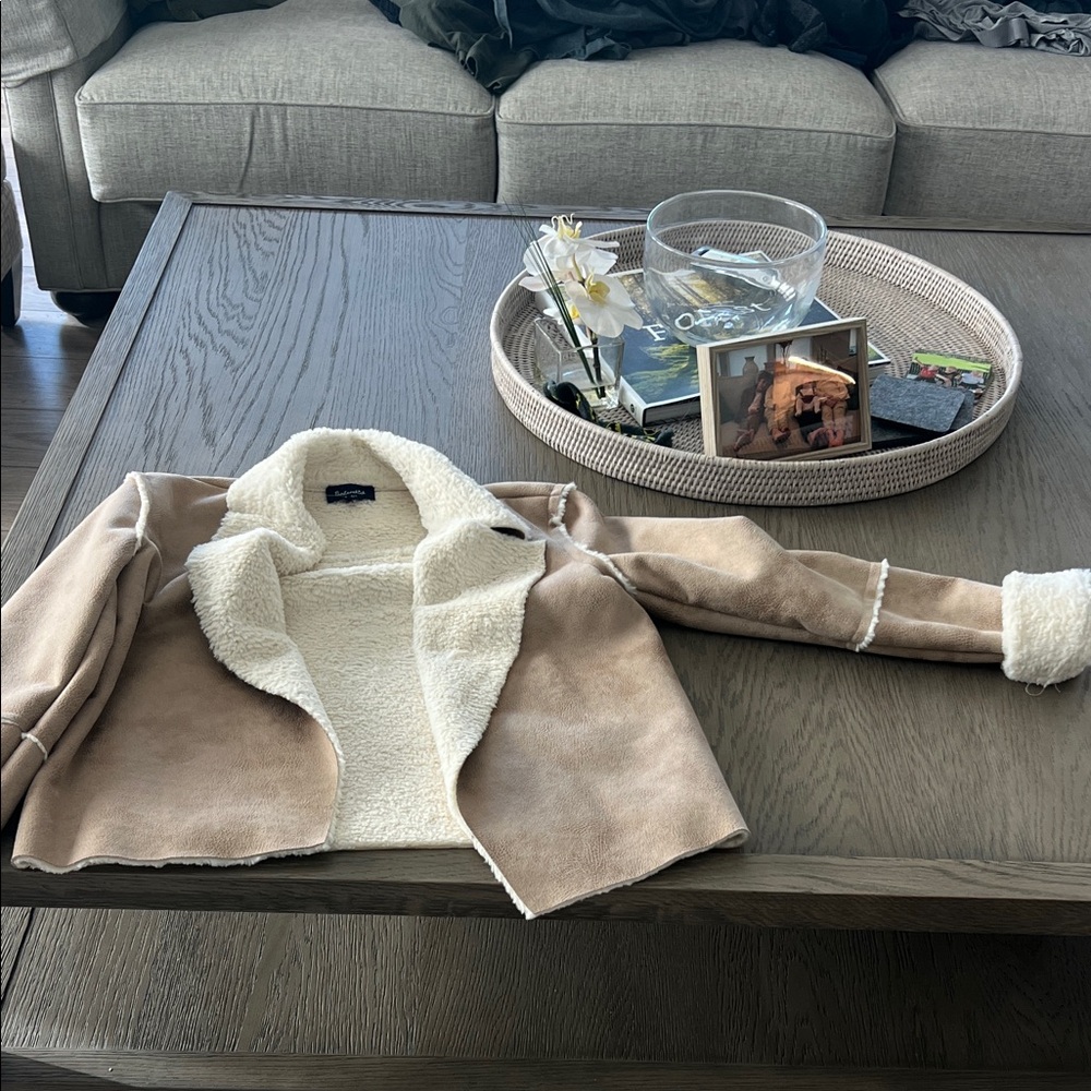 Splendid Cream and Tan Teddy Jacket